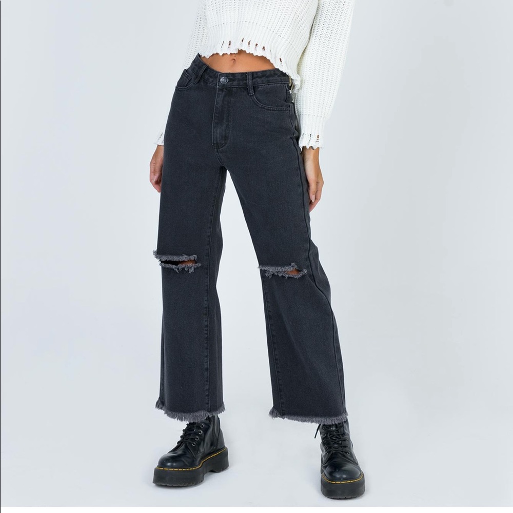 Princess Polly Cleve hammer black jeans